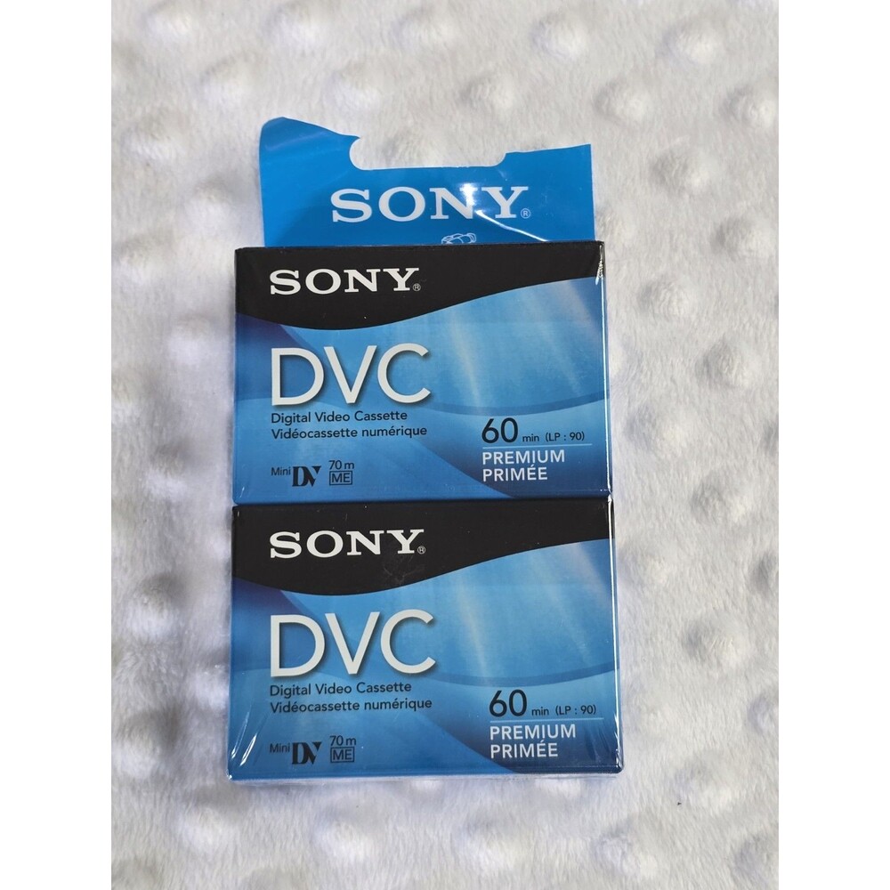 Sony DVC Digital Video Cassette 2 Pack Mini DV 60 Min Premium Tapes DVM60PRR New